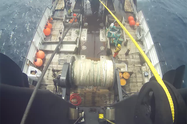 Birdseye eye from and electronic monitoring camera on a fishing vessel
